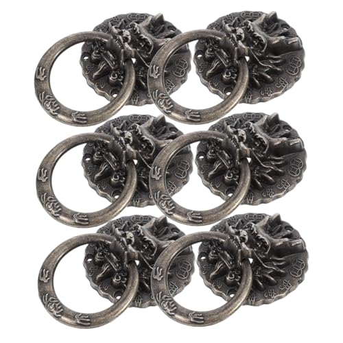 BAZEITFLOW 6 Stück Vintage Schubladengriffe aus Legierung Retro Dragon Head Design Antike Bronze Möbelgriffe für Kommoden Schränke Weinboxen mit Schrauben Einfache Montage Wohnzimmer Büro BAZEITFLOW 6 Stück Vintage Schubladengriffe aus Legierung Retro Dragon Head Design Antike Bronze Möbelgriffe für Kommoden Schränke Weinboxen mit Schrauben Einfache Montage Wohnzimmer Büro von BAZEITFLOW