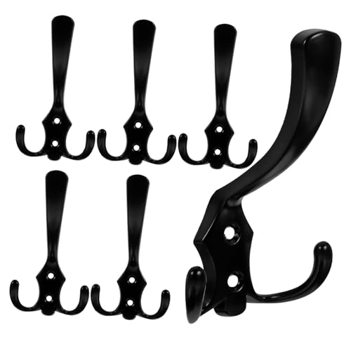 BAZEITFLOW 6 Stück Wandhaken aus Zinklegierung Vintage Garderobenhaken Platzsparend Robust und Rostfrei Schwarze Retro Kleiderhaken für Flur Bad und Eingang für Mäntel Hüte und Taschen BAZEITFLOW 6 Stück Wandhaken aus Zinklegierung Vintage Garderobenhaken Platzsparend Robust und Rostfrei Schwarze Retro Kleiderhaken für Flur Bad und Eingang für Mäntel Hüte und Taschen von BAZEITFLOW