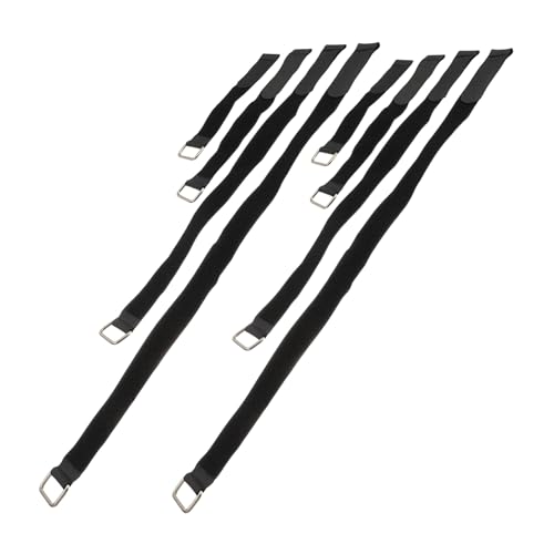 BAZEITFLOW 8 Stück Teiliges Nylon Klettband mit Metallhaken Verstellbare Aufbewahrungsbänder für Kabel und Gartenschlauchorganisation Robustes Halteband für Garage und Haushalt von BAZEITFLOW