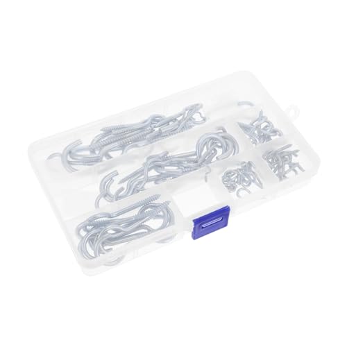 BAZEITFLOW 80 Stück Teiliges Deckenhaken Sortiment aus Verzinktem Kohlenstoffstahl Schwere Ausführung Langlebig und Rostbeständig Vielseitig Einsetzbar für Leichte Lasten Einfache Montage von BAZEITFLOW