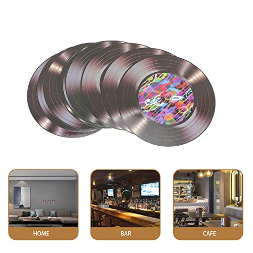 BAZEITFLOW 9 Stück Teiliges Vinyl schallplatten Wanddekor Retro Indie Stil Wiederverwendbar für Wohnzimmer Bar Party Dekoration Vintage Musikplatten Ornamente von BAZEITFLOW