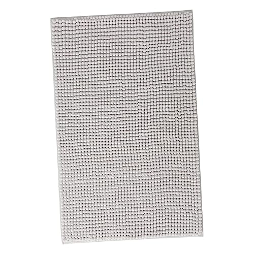 BAZEITFLOW Badezimmer Badematte Rutschfester Extra Saugfähiger Polyester Teppich Nebelgrau für Badezimmer und Toilette Waschbar und Langlebig von BAZEITFLOW