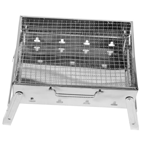 BAZEITFLOW Bbq Grill aus Edelstahl Kompakter Faltbarer Holzkohlegrill für Camping und Outdoor und Hitzebeständig Kleines Grillgerät für Picknick und Barbecue von BAZEITFLOW