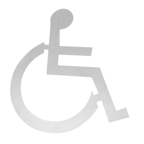 BAZEITFLOW Behindertentoilette Rollstuhlfahrer Türschild aus Edelstahl Langlebiges Barrierefreies Wc schild für Öffentliche Toiletten Einfach zu Montierendes Hochwertiges Toilettenschild für von BAZEITFLOW