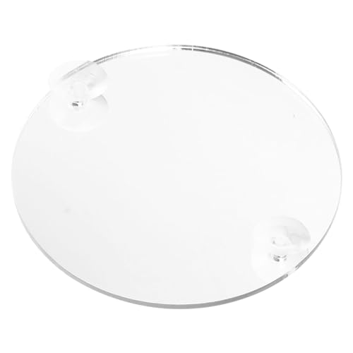 BAZEITFLOW Betta Fish Tank Spiegel Doppelseitig Rund mit Saugnapf Aquarium Zubehör für Betta Fisch Training und Dekoration Langlebig Milchig Transparent Sicher für Wassergebrauch von BAZEITFLOW