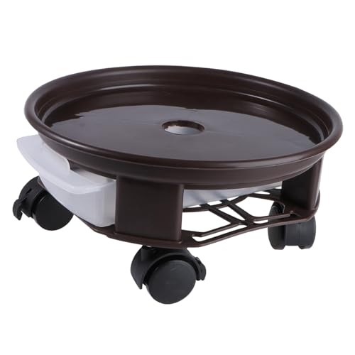 BAZEITFLOW Beweglicher Blumentopfständer mit Rädern und Bremse Kunststoff Pflanzentopf Tray Extra Belastbar Matte Oberfläche Schmutzabweisend für Balkon und Outdoor Pflanzen Praktische Optik von BAZEITFLOW