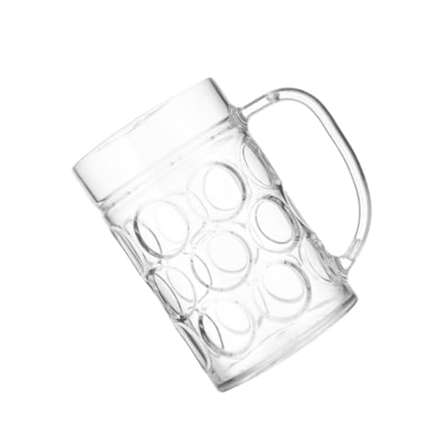 BAZEITFLOW Bierkrug anfassen biergläser Bierkrug für den Haushalt Bierbecher mit Henkel Wasserbecher Transparent von BAZEITFLOW