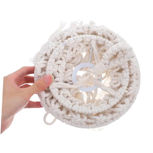 BAZEITFLOW Korblampenschirm Aus Rattan Lampenschirm Für Tischleuchte Boho-lampenschirm Dekorativ Pendelleuchtenschirm Vintage Kandelaber-lampenschirm Aus Atmungsaktivem Baumwollmaterial von BAZEITFLOW