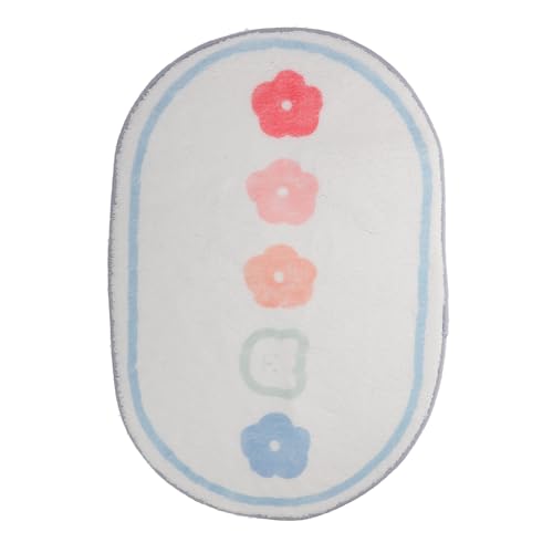 BAZEITFLOW Cartoon Spielmatte mit Rutschfester Unterlage Weicher Kuschelteppich für Mädchenzimmer Niedlicher Blumenbär Teppich für Kinderbereiche und Schlafzimmer von BAZEITFLOW