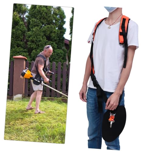 BAZEITFLOW Doppel schultergurt für Motorsense Gepolstert Tragegurt mit Verstärktem Harnisch Ergonomisch für Rasentrimmer Freischneider Gartenarbeit Zubehör von BAZEITFLOW