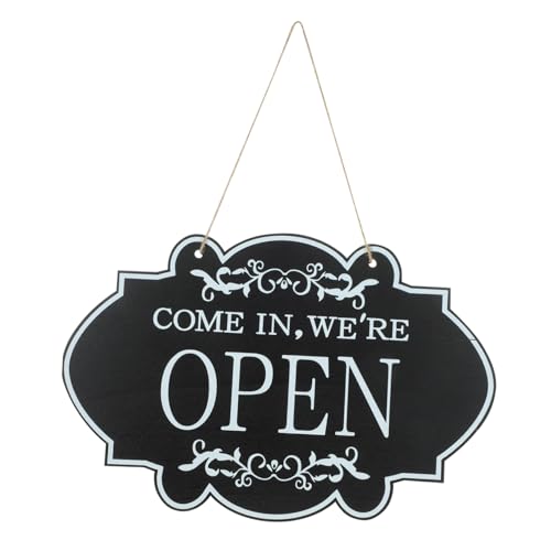 BAZEITFLOW Doppelseitiges Holz Türschild Offenes Geschlossenes Geschäftsschild Hängendes Schild Retro Design Robust Für Restaurants Cafés Bars Hotels von BAZEITFLOW