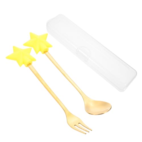 BAZEITFLOW Edelstahl Besteckset Teilig Weihnachtsdesign mit Cartoon Kaffeelöffel und Dessertgabel Poliert Ergonomisch für Familie Party Restaurant Camping Leicht zu Reinigen Tragbar von BAZEITFLOW