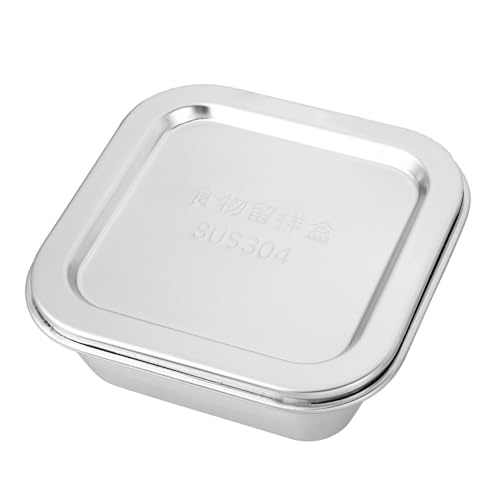 BAZEITFLOW Edelstahl Butteraufbewahrungsbox mit Deckel Quadratisch Rostfrei Große Haushaltsbutterschale Staubdicht Leicht zu Reinigen Langlebig Hygienisch für Küche und Tisch von BAZEITFLOW