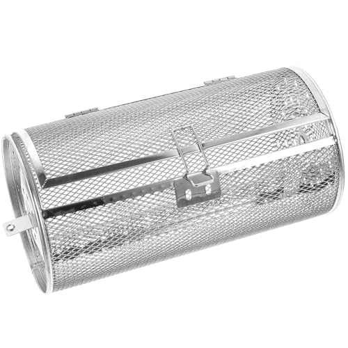 BAZEITFLOW Edelstahl Grillkorb Drehbar mit Rotation Backofen und BBQ Gemüse Fleisch Korb zum Einfachen Rösten und Grillen Leicht zu Reinigen für Küche und Air Fryer von BAZEITFLOW