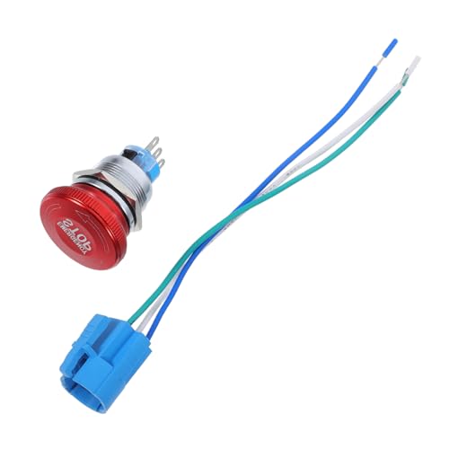 BAZEITFLOW Edelstahl Not Aus Schalter Selbstsperrender Notdruckschalter mit Anschlussstecker für Industrieautomation Sicherheitsstopp Notfallabschaltung von BAZEITFLOW