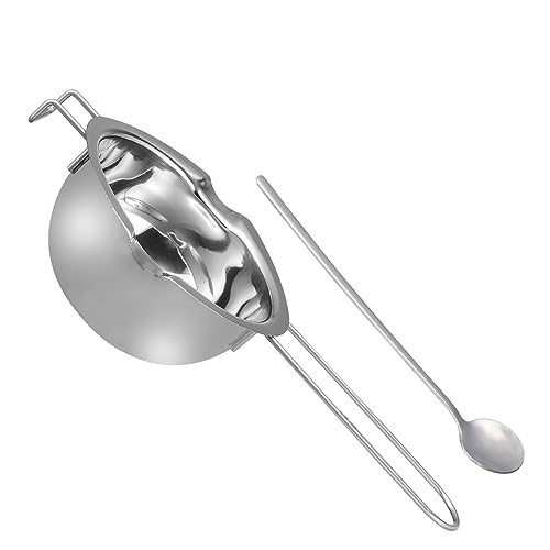 BAZEITFLOW Edelstahl Schmelztopf mit Griff Leichtes Wasserbad Gefäß zum Schmelzen von Schokolade Butter Wachs Geeignet für Küche Zuhause Gastronomie Inklusive Ergonomischem Griff von BAZEITFLOW