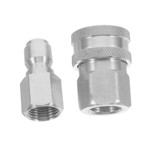 BAZEITFLOW Edelstahl Schnellverbinder Druckreiniger Adapter Innen Außengewinde Wasserschlauchkupplung Schnellkupplung Sicher Leckfrei Für Hochdruckreiniger Zubehör von BAZEITFLOW