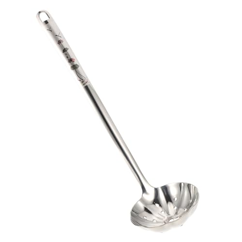 BAZEITFLOW Edelstahl Suppenkelle Langer Löffel Hitzebeständig Spülmaschinenfest Vielseitiger Haushaltslöffel Sicherer Griff für Suppen Eintöpfe Salate Fondue von BAZEITFLOW