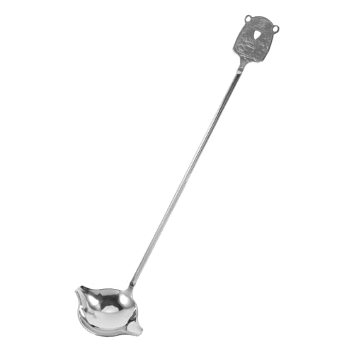 BAZEITFLOW Edelstahl Suppenkelle mit Ausgießer Langer Griff Schützend Spritzfrei Servierlöffel für Soßen und Suppen Professionell Beidseitig Nutzbar Spülmaschinenfest Robuste Kelle für von BAZEITFLOW