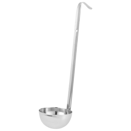 BAZEITFLOW Edelstahl Suppenkelle mit Hakengriff Ergonomisch Rutschfest Langlebig Haushalt Küchenutensil Suppenlöffel zum Servieren und Abmessen von BAZEITFLOW