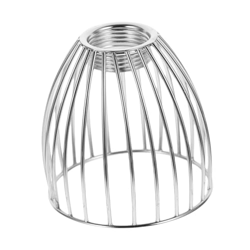 BAZEITFLOW Edelstahl Vogelkäfig Lampenschirm Draht Design Lampenabdeckung Silber Mittelloch Für Wohnzimmer Pendelleuchte Kreativer Lichtschutz von BAZEITFLOW