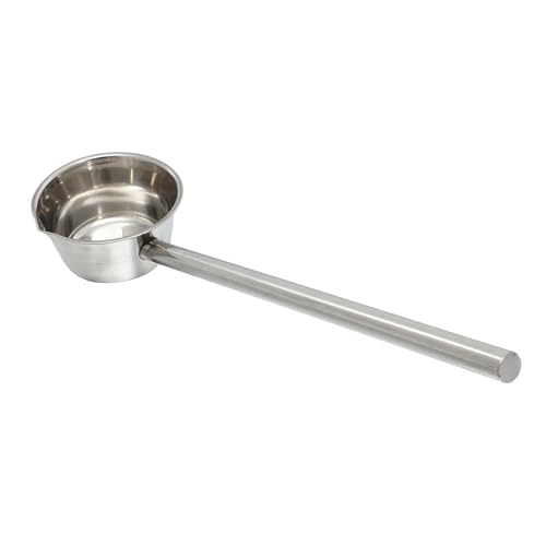 BAZEITFLOW Edelstahl Wasserschöpfer mit Langem Griff Praktische Suppenkelle für Küche und Garten Ergonomisch Geformt Rutschfest Hitzebeständig Langer Löffel zum Sicheren Ausgießen von Suppe von BAZEITFLOW