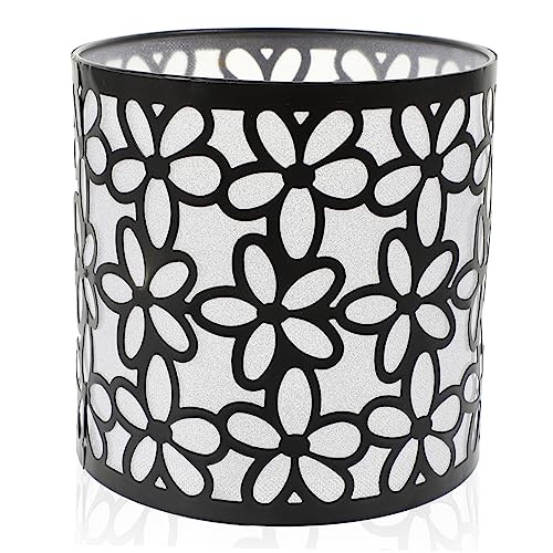 BAZEITFLOW Eisen Lampenschirm Hängelampe Vintage Design für Schlafzimmer und Wohnzimmer Schwarz mit Floralem Muster für Tisch und Deckenlampen Einfache Installation von BAZEITFLOW