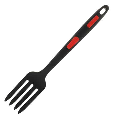 BAZEITFLOW Ergonomische Silikon Kochgabel Multifunktional Hitzebeständig Für Küche Camping Restaurants Schwarz von BAZEITFLOW
