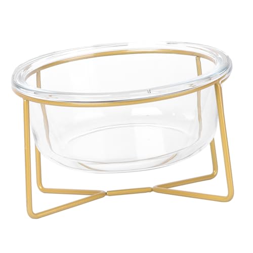 BAZEITFLOW Erhöhter Futternapf aus Robustem Glas mit Rutschfestem Boden und Metallgestell Schräg Geneigter Napf für Katzen und Kleine Hunde zur Entlastung der Halswirbelsäule BAZEITFLOW Erhöhter Futternapf aus Robustem Glas mit Rutschfestem Boden und Metallgestell Schräg Geneigter Napf für Katzen und Kleine Hunde zur Entlastung der Halswirbelsäule von BAZEITFLOW