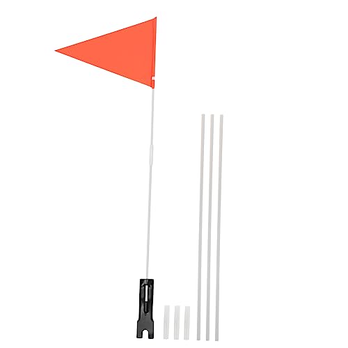 BAZEITFLOW Fahnenmast Fahrradflagge mit Orange Fahne und Weißem Teiligen Teleskopstab Verschleißfest Einfache Robust für Outdoor Rad und Fahrzeugnutzung von BAZEITFLOW