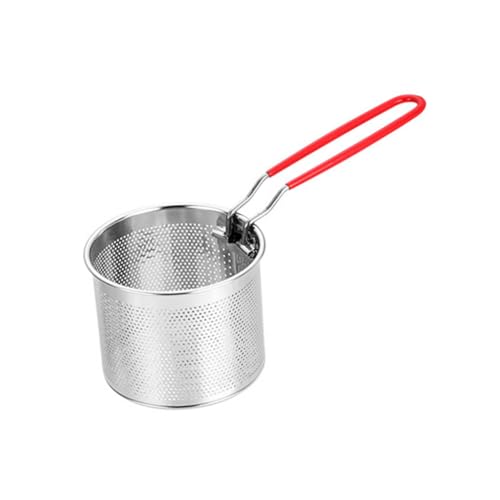 BAZEITFLOW Frittierkorb mit Abnehmbarem Griff Langlebiger Haushalt Frittierkorb für Pommes Gemüse und Fleisch Vielseitig Einsetzbar in Küche Restaurant und Hotel Spülmaschinenfest und Robust von BAZEITFLOW