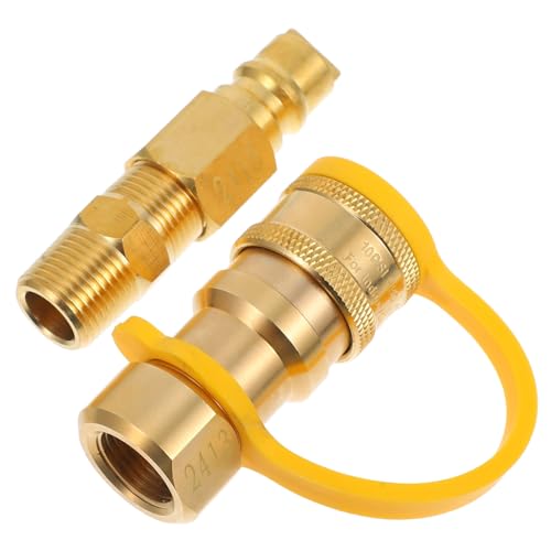 BAZEITFLOW Gas Tank Schnellkupplung American Standard Gewinde aus Messing Langlebiger Gas Schlauchverbinder für Gasgrill Schneller Gasinflationsanschluss Wiederverwendbar Kompatibel mit von BAZEITFLOW