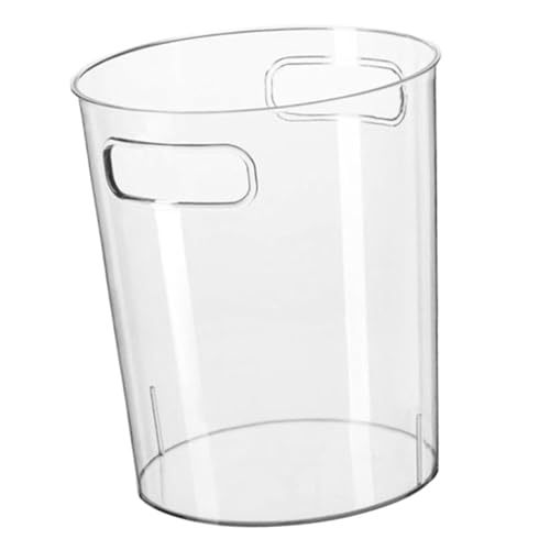 BAZEITFLOW Großer Haushalts Mülleimer mit Praktischem Griff Transparenter Desktop Abfallbehälter für Wohnzimmer Küche Büro Multifunktionaler Rubbish Container Einfach zu Kompaktes Design von BAZEITFLOW