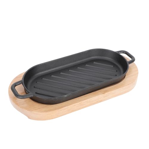 BAZEITFLOW Gusseiserne Teppanyaki Grillplatte mit Antihaftbeschichtung Tiefe Inklusive Holzbrett für Steak Fisch und Gemüse für Gasgrill Herd und Backofen Geeignet Teilig BAZEITFLOW Gusseiserne Teppanyaki Grillplatte mit Antihaftbeschichtung Tiefe Inklusive Holzbrett für Steak Fisch und Gemüse für Gasgrill Herd und Backofen Geeignet Teilig von BAZEITFLOW