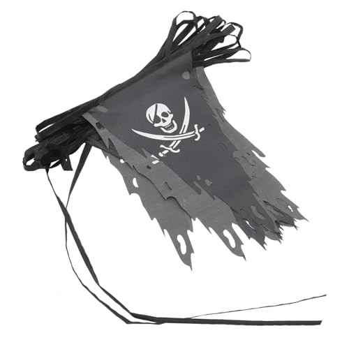 BAZEITFLOW Halloween Wimpelkette Piratenschädel Banner Leichte Dekorative Party Deko für Halloween Wand Fenster und Außenbereich BAZEITFLOW Halloween Wimpelkette Piratenschädel Banner Leichte Dekorative Party Deko für Halloween Wand Fenster und Außenbereich von BAZEITFLOW