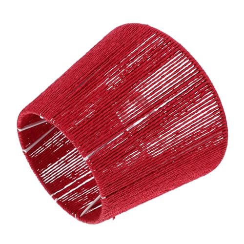 BAZEITFLOW Handgewebter Roter Lampenschirm aus Papierseil Vielseitige Hängelampe und Tischlampe Eleganter Hotel Abdeckung mit Hohlem Design Passend für Fassungen Stilvolle Raumbeleuchtung von BAZEITFLOW