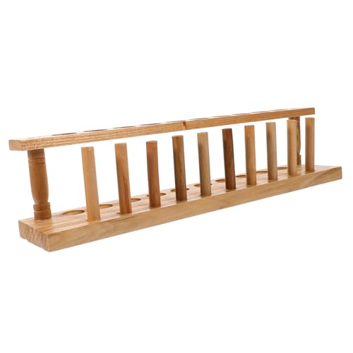 BAZEITFLOW Holz testrohrhalter mit Präzise Gemessenen Löchern Stabiles Laborständer für Reagenzgläser Vielseitiger Rohrhalter aus Holz Sicherer Flaschenhalter für Wissenschaftliche von BAZEITFLOW