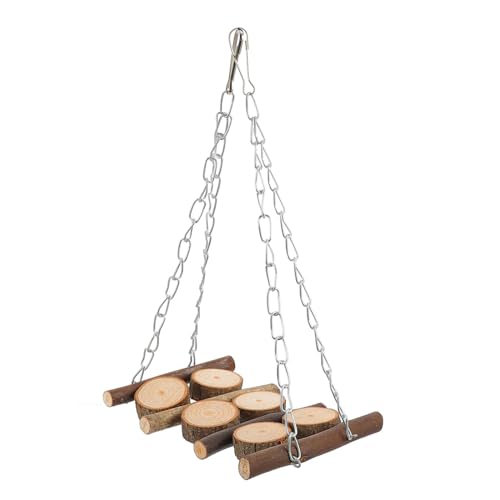 BAZEITFLOW Holzschaukel Vogelspielzeug mit Kletterleiter für Wellensittiche Papageien Nymphensittiche Robust Beißfest Vielseitig zum Klettern und Schaukeln für Käfigvögel und Kleine Vögel BAZEITFLOW Holzschaukel Vogelspielzeug mit Kletterleiter für Wellensittiche Papageien Nymphensittiche Robust Beißfest Vielseitig zum Klettern und Schaukeln für Käfigvögel und Kleine Vögel von BAZEITFLOW