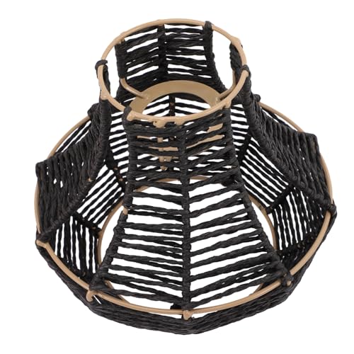 BAZEITFLOW Imitat Rattan Lampenschirm Deckenleuchte Hängelampe Vintage Bambusstil Schwarz Kreativer Lampenschirm für Esszimmer Restaurant Hotel Wohnzimmer BAZEITFLOW Imitat Rattan Lampenschirm Deckenleuchte Hängelampe Vintage Bambusstil Schwarz Kreativer Lampenschirm für Esszimmer Restaurant Hotel Wohnzimmer von BAZEITFLOW