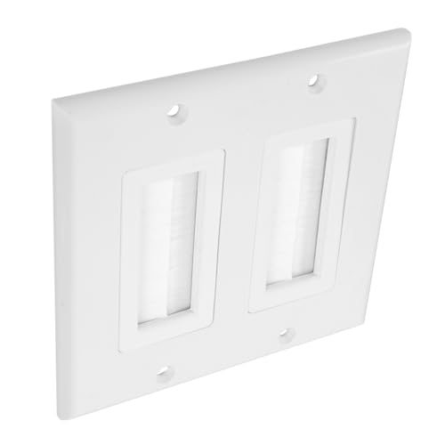 BAZEITFLOW Kabelauslassabdeckungsplatte für Wandmontagefernseher Dualport Multimedia Wandkabelmanagement für Installation ohne Löten für Tv und Soundsysteme von BAZEITFLOW