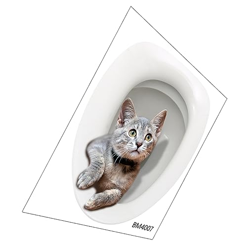 BAZEITFLOW Katzen Toilettensitzaufkleber Selbstklebend Abnehmbar Badezimmerdekor für Glatte Oberflächen für Schule Markt und Zuhause Langlebig und Reißfest Material von BAZEITFLOW
