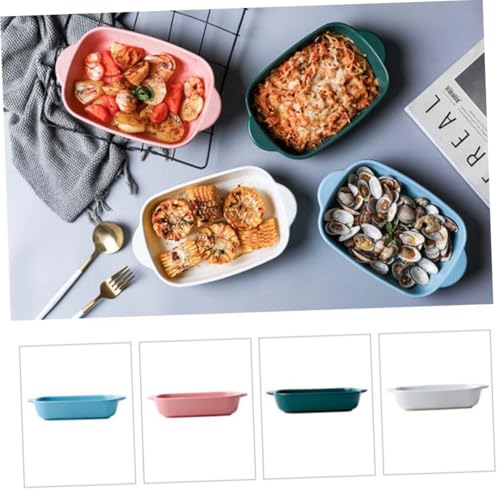 BAZEITFLOW Keramik Backblech mit Griffen Hitzebeständig und Mikrowellengeeignet Rechteckige Auflaufform für Lasagne Käse Aufläufe Rosa Backform für Backofen und Gefrierschrank von BAZEITFLOW