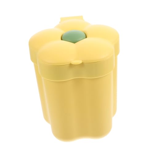 BAZEITFLOW Kleiner Blumeneimer mit Klappdeckel Kompakter Tischabfallbehälter für Büro und Schlafzimmer Platzsparend Leicht zu Reinigen Dekorativer Mini Mülleimer für Schreibtisch und von BAZEITFLOW
