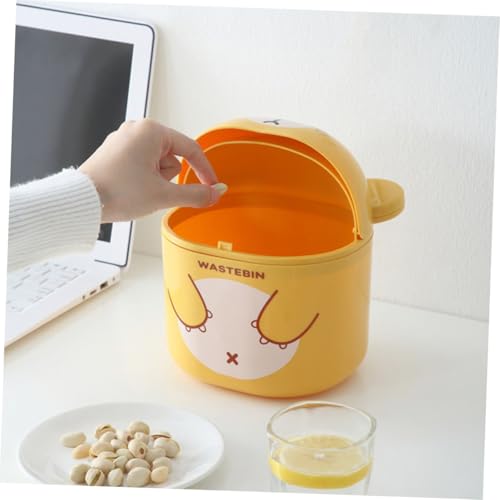 BAZEITFLOW Kleiner Desktop mülleimer mit Deckel Cartoon design Leichter Kunststoff abfallkorb Geruchsdicht Platzsparend für Büro Wohnzimmer Schlafzimmer Praktischer Mini mülleimer BAZEITFLOW Kleiner Desktop mülleimer mit Deckel Cartoon design Leichter Kunststoff abfallkorb Geruchsdicht Platzsparend für Büro Wohnzimmer Schlafzimmer Praktischer Mini mülleimer von BAZEITFLOW