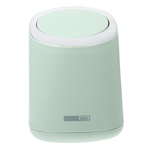BAZEITFLOW Kompakter Pressdeckel Mülleimer Mini Desktop Abfalleimer mit Griff für Wohnzimmer Büro Praktische Aufbewahrung von BAZEITFLOW