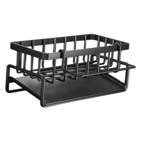 BAZEITFLOW Küchen Schwammhalter aus Stabilem Multifunktionales Abtropfgestell für Spülschwämme und Seifen Platzsparendes Organizer Regal für Küchenspüle und Bad Schwarz BAZEITFLOW Küchen Schwammhalter aus Stabilem Multifunktionales Abtropfgestell für Spülschwämme und Seifen Platzsparendes Organizer Regal für Küchenspüle und Bad Schwarz von BAZEITFLOW