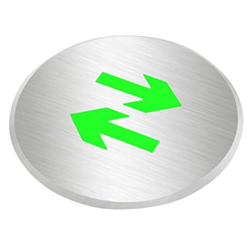 BAZEITFLOW Langlebiges Selbstleuchtendes Notausgangsschild aus Edelstahl Bidirektionaler Fluoreszierender Boden fluchtweg indikator für Feuerwehr und Notfälle Korrosionsbeständig Sichtbar von BAZEITFLOW