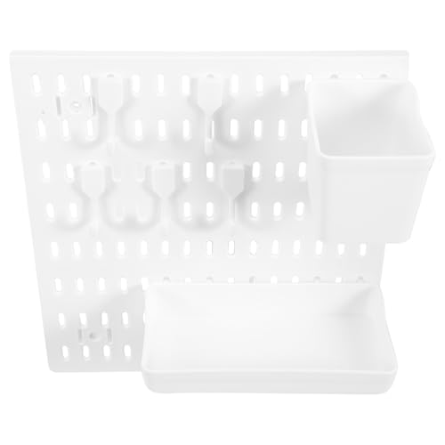 BAZEITFLOW Lochwand Pegboard Wandhalterung Stecktafel Aufbewahrungsregal Wandorganizer für Küche Bad Büro zur Platzsparenden Ordnung von Schlüssel Taschen Hüten und Accessoires von BAZEITFLOW