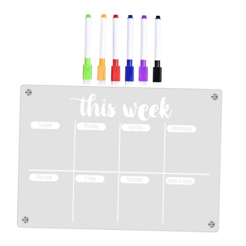 BAZEITFLOW Magnetische Transparente Memo Tafel für Kühlschrank Wiederbeschreibbares Abwischbares Planungsboard mit Whiteboard Stiften Kompakte Haushalts Nachrichten und To Do Listen Tafel von BAZEITFLOW
