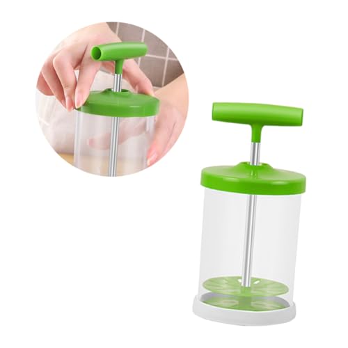BAZEITFLOW Manueller Milchaufschäumer Handpumpe Abs Milchbubbliergerät Handlicher Milchschäumer für Cappuccino Latte Kaffee Zubereitung Zuhause Grün von BAZEITFLOW